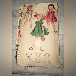 Simplicity 4626 Pattern CUT Complete 1950s Vintage Little Girl's Dress